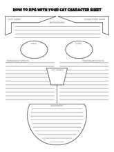 Load image into Gallery viewer, How to RPG with Your Cat - Character Sheet (Free)